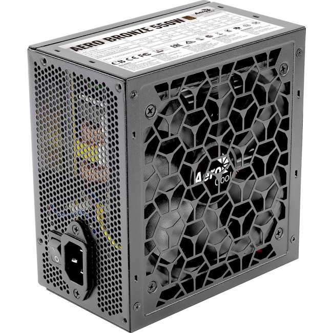 Aerocool AEROB550 PC Power Supply 550W 80 Plus Bronze 230V Silent Black Aerocool AEROB550 PC Power Supply 550W 80 Plus Bronze 230V Silent Black