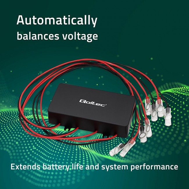 Qoltec Balanser napięcia 48V do akumulator w 4 x 12V | 10A | LiFePO4 AGM GEL