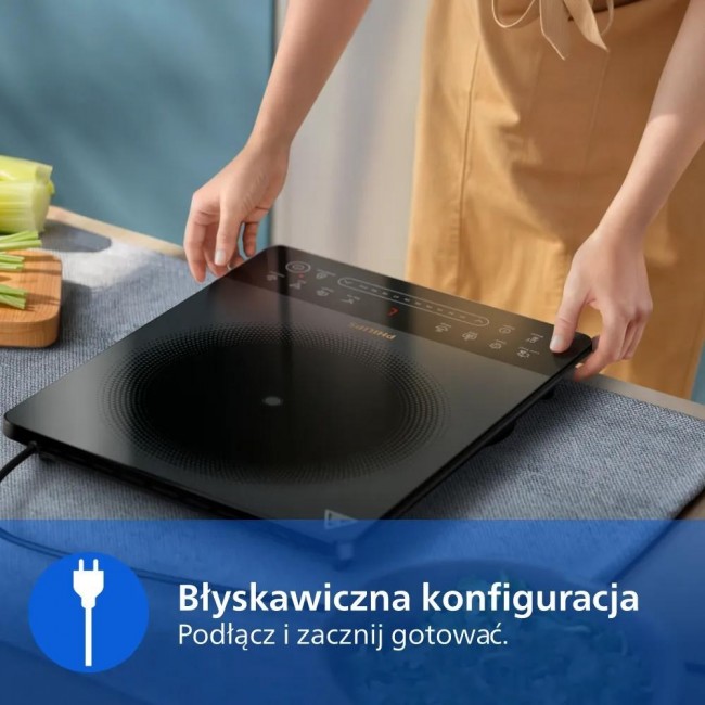 Philips 5000 series HD5850/90 hob Black, Grey Countertop 29.5 cm Zone induction hob 1 zone(s)