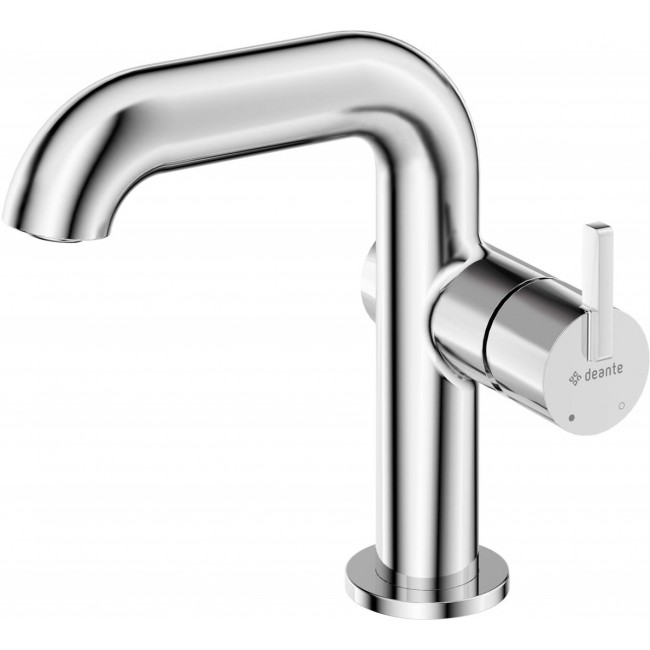 Washbasin mixer with rectangular spout Washbasin mixer with rectangular spout