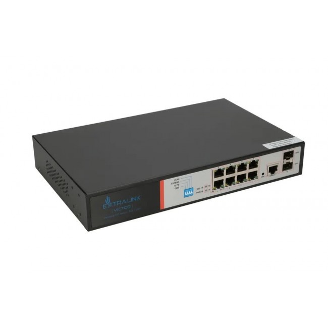 Extralink VICTOR | Switch PoE | 8x Gigabit PoE/PoE+, 2x SFP, 1x Port Konsolowy, 150W, Zarządzalny Extralink VICTOR | Switch PoE | 8x Gigabit PoE/PoE+, 2x SFP, 1x Port Konsolowy, 150W, Zarządzalny