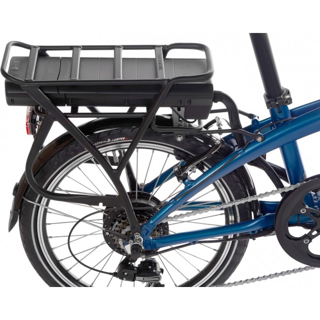 Snapp City-E folding electric bicycle, blue