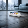 Maclean power strip, extender 4 sockets + 2xUSB, with switches, 250VAC/10A, 2.1A 5V, 1.5m, white, MCE229 W Maclean power strip, extender 4 sockets + 2xUSB, with switches, 250VAC/10A, 2.1A 5V, 1.5m, white, MCE229 W