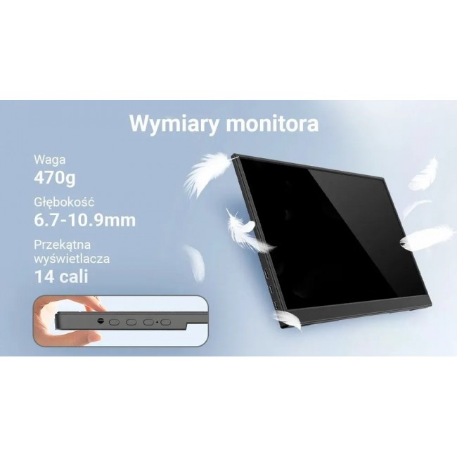 Extralink SMART LIFE 14 PORTABLE MONITOR IPS FHD S15 FOR LAPTOPS & PHONES & CONSOLES USB-C/MICRO-HDMI