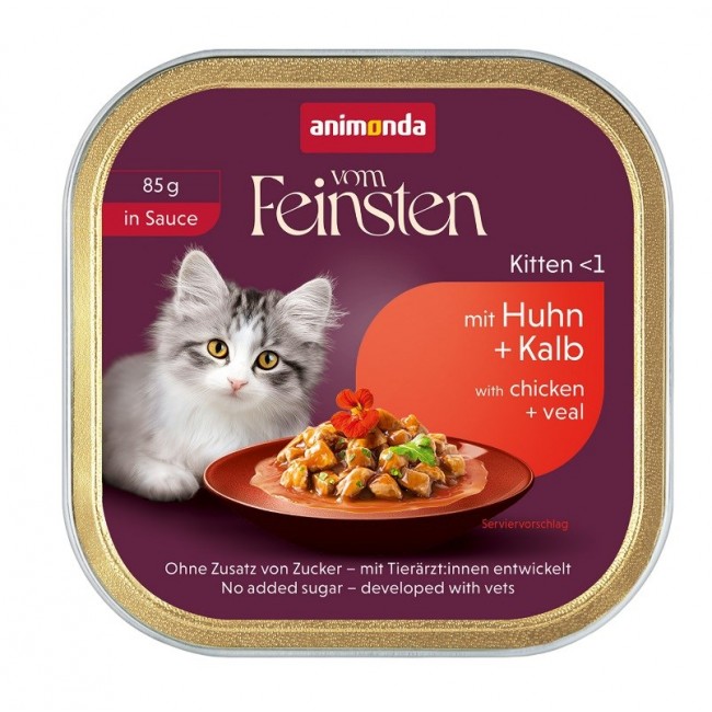ANIMONDA Vom Feinsten Kitten in Sauce Chicken and veal - wet cat food - 85g ANIMONDA Vom Feinsten Kitten in Sauce Chicken and veal - wet cat food - 85g