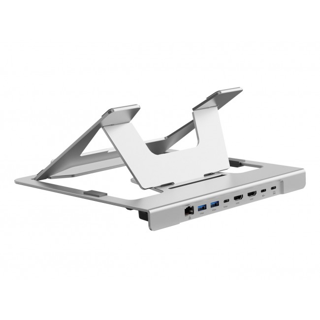 Conceptronic DONN35S Laptop Stand with 7-in-1 USB-C Docking Station, HDMI 4K60Hz x 2, GbE, USB-C 5Gbps, USB-A 5Gbps x 2, 100W USB PD Conceptronic DONN35S Laptop Stand with 7-in-1 USB-C Docking Station, HDMI 4K60Hz x 2, GbE, USB-C 5Gbps, USB-A 5Gbps x 2, 100W USB PD