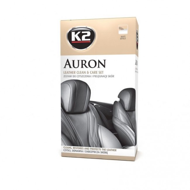 K2 AURON kit (Auron Cleaner+Auron Protectant+Auron Brush + microfibre) - leather cleaning and care kit