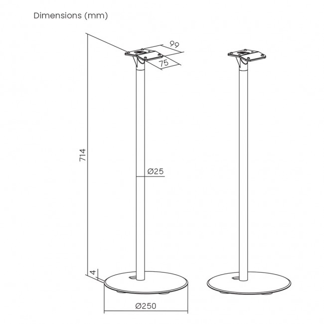 Floor stands for Sonos ERA 300, Maclean, MC-995