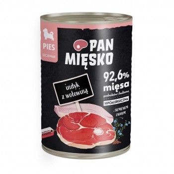 PAN MIĘSKO Puppy Turkey with Beef wet dog food 400g