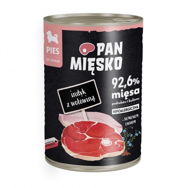 PAN MIĘSKO Puppy Turkey with Beef wet dog food 400g PAN MIĘSKO Puppy Turkey with Beef wet dog food 400g
