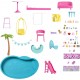 Barbie Dreamhouse Adventures Dreamhouse, 75+ Pieces, Pool Party Doll House with 3 Story Slide