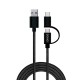 Savio CL-128 USB cable USB 2.0 1 m USB A USB C/Micro-USB A Black