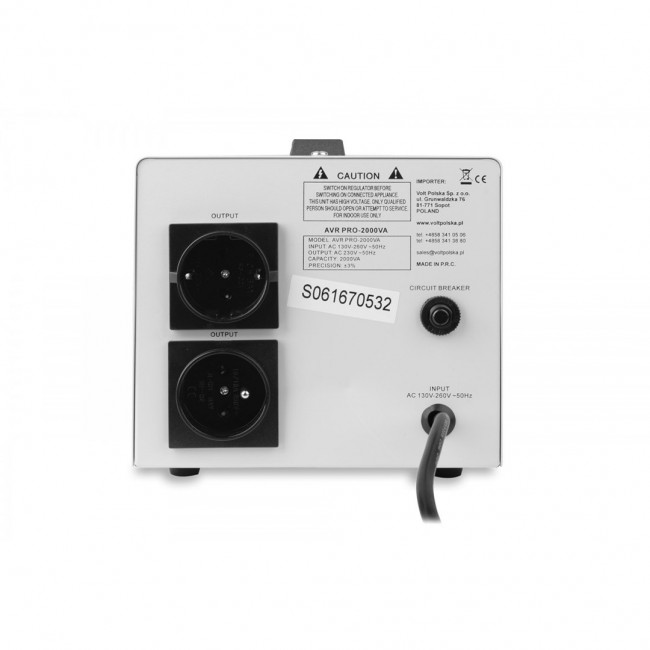 VOLTAGE STABILIZER AVR PRO 2000VA 3% VOLTAGE STABILIZER AVR PRO 2000VA 3%