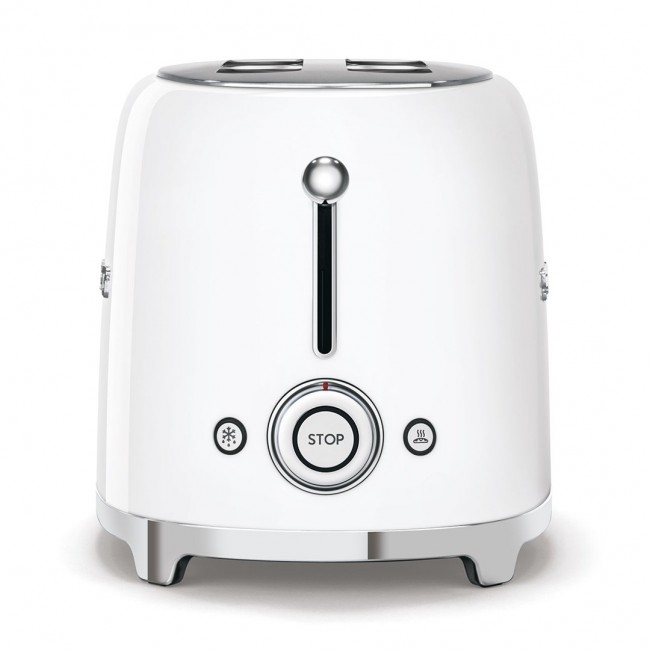 SMEG Toaster 2-slice 4-slot 50'Style White TSF02WHEU