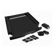 Washing machine and dryer stacking kit with drawer and strap, black