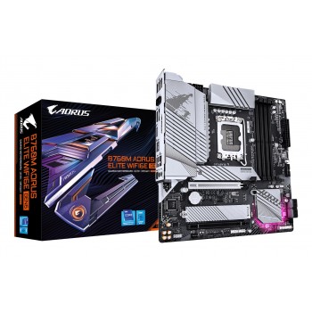 GIGABYTE B760M AORUS ELITE WIFI6E GEN5 Motherboard - Supports 14th Gen. Intel Core CPUs, 12+1+1 phases VRM, up to 5600MHz DDR5, 2xPCIe 4.0 M.2, Wi-Fi 6E, 2.5 GbE LAN, USB 3.2 Gen 2x2