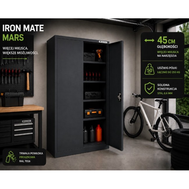 Iron Mate MARS Metal Garage Cabinet 185 x 90 x 45 Anthracite RAL7016