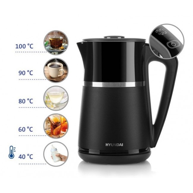 Hyundai VK309 electric kettle 1.7 L 2200 W Black