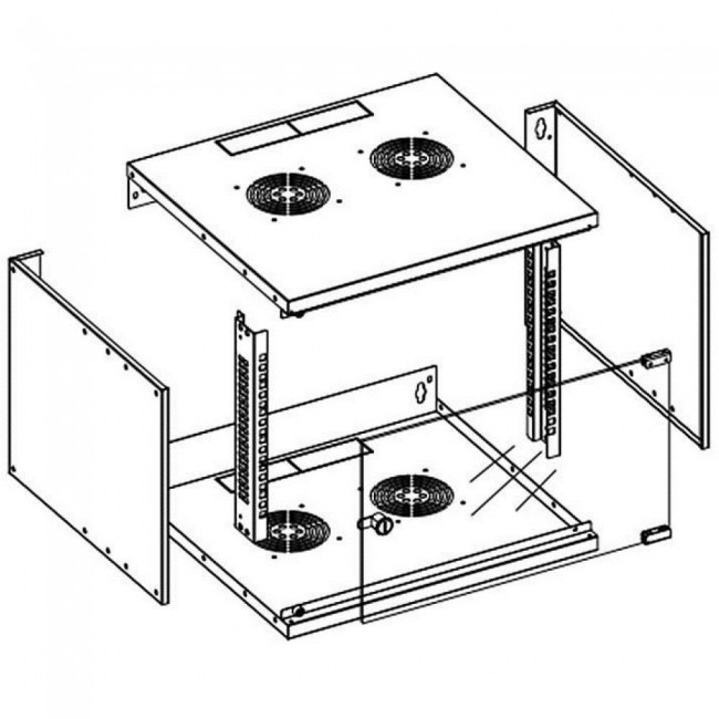 Techly Wall Rack Cabinet 19 6U D320 Black Assembled