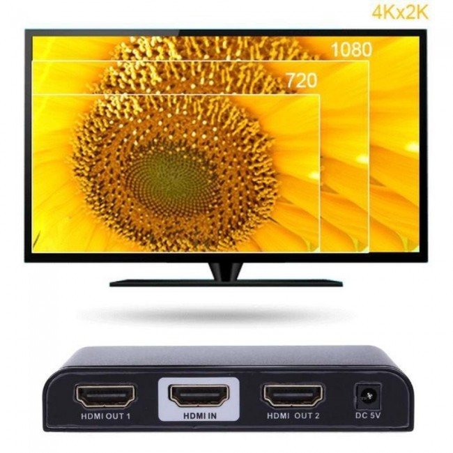 Techly IDATA HDMI2-4K2 video splitter HDMI 2x HDMI Techly IDATA HDMI2-4K2 video splitter HDMI 2x HDMI