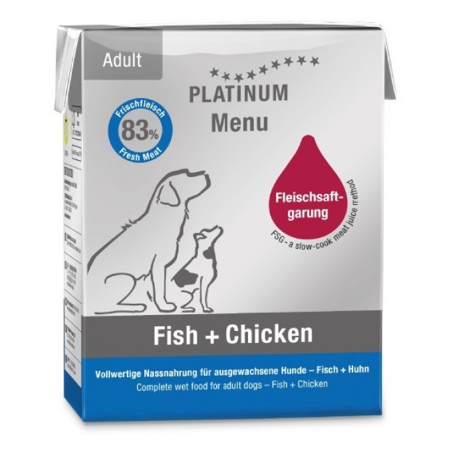 PLATINUM Menu Adult Fish+Chicken - wet dog food - 375g PLATINUM Menu Adult Fish+Chicken - wet dog food - 375g