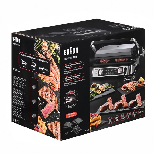 Braun MultiGrill 9 Pro CG9167 Electric Contact Grill Black, Stainless Steel