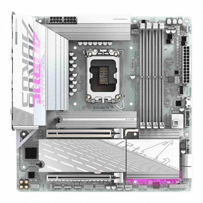 GIGABYTE B860M AORUS ELITE WF6E ICE Motherboard - Intel Core Ultra Series CPUs, 12+1+2+1 Phases VRM, up to 9200MHz DDR5, 1xPCIe 5.0 + 2xPCIe 4.0 M.2, 2.5GbE LAN, WIFI 6E, USB 4