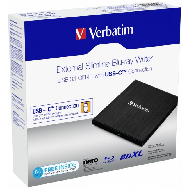 Verbatim 43889 optical disc drive Blu-Ray RW Black Verbatim 43889 optical disc drive Blu-Ray RW Black