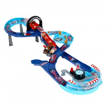 Disney Pixar Cars Disney and Pixar Cars GRC Jumping Raceway Playset with 2 Toy Vehicles, Includes Lightning McQueen