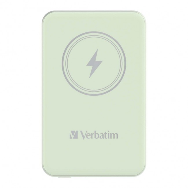 Verbatim Charge 'n' Go Magnetic Wireless Power Bank 10000mAh Green Verbatim Charge 'n' Go Magnetic Wireless Power Bank 10000mAh Green