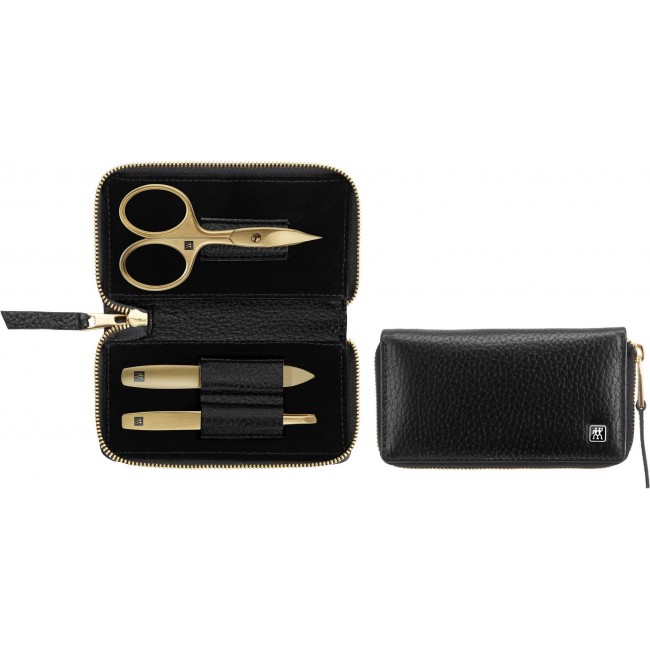 ZWILLING Twinox Gold Edition manicure set 97747-004-0 - black leather case 3 pieces - black ZWILLING Twinox Gold Edition manicure set 97747-004-0 - black leather case 3 pieces - black