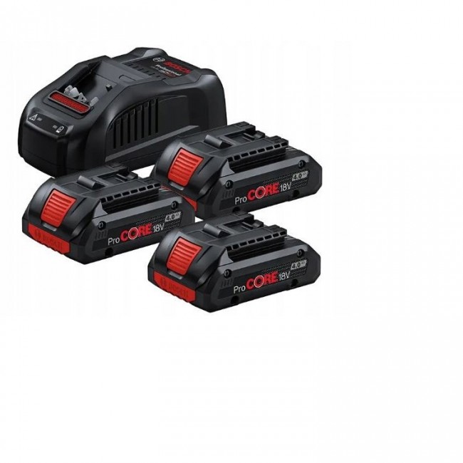 BOSCH. BATTERY 18V 4.0Ah x3 +CHARGES. GAL1880CV PROCORE BOSCH. BATTERY 18V 4.0Ah x3 +CHARGES. GAL1880CV PROCORE