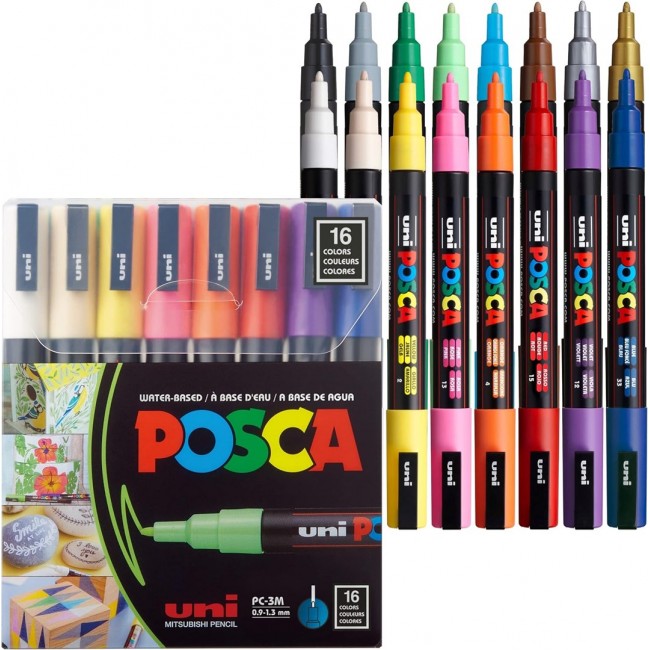 POSCA PC-3M Assorted colours 16 pc(s) POSCA PC-3M Assorted colours 16 pc(s)