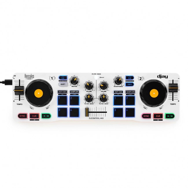 Hercules DJControl Control MIX Bluetooth Pour Smartphone et tablettes Android e 2 channels Black, White, Yellow