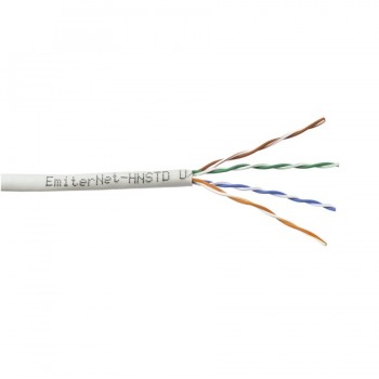 Kabel Emiter Net UTP (U/UTP) kat.5e 350MHz, drut, standard, szary