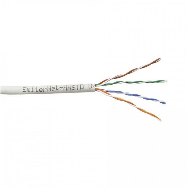 Kabel Emiter Net UTP (U/UTP) kat.5e 350MHz, drut, standard, szary Kabel Emiter Net UTP (U/UTP) kat.5e 350MHz, drut, standard, szary