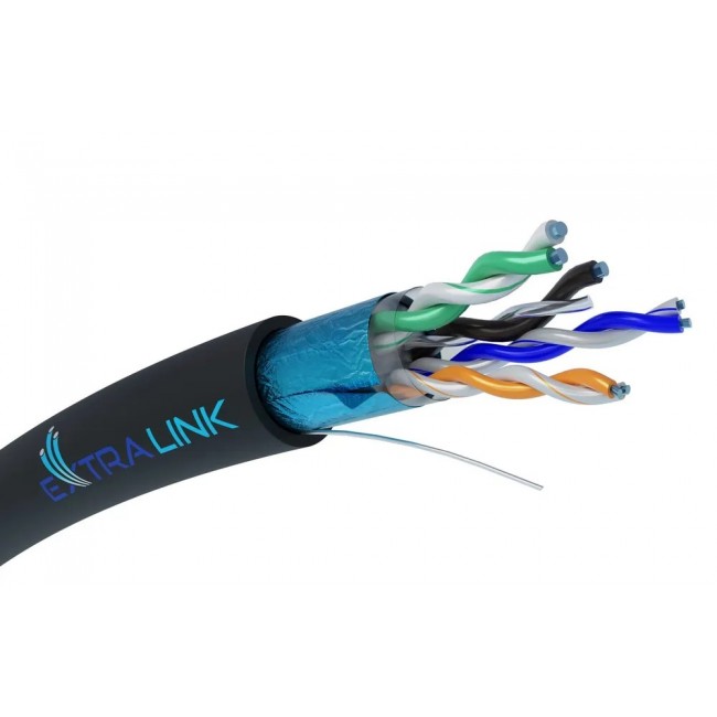 Extralink CAT5E FTP (F/UTP) External Gelazed | Twisted-pair network cable | 305M Extralink CAT5E FTP (F/UTP) External Gelazed | Twisted-pair network cable | 305M
