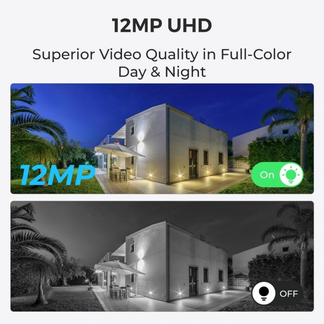 Reolink P340 - Smart 12MP PoE Bullet Camera, Person/Vehicle/Pet Alerts, Color Night Vision, Two-Way Audio