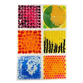 Tullo Sensory path textured sensory tiles with liquid, 6 pcs.