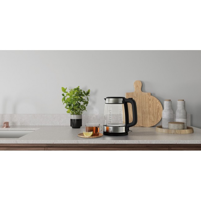 Electrolux E4GK1-4GB electric kettle 1.7 L 2200 W Black, Stainless steel, Transparent