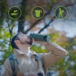 Extralink PURISOO+ BUTELKA Z SYSTEMEM FILTRUJACYM Z POMPKA 400ML FILTR UF + ACF Water filtration bottle 0.4 L Green, Olive