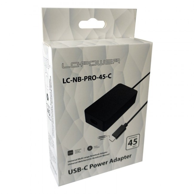 LC-Power LC-NB-PRO-45-C power adapter/inverter Indoor 45 W Black