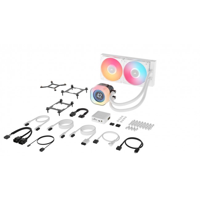 Corsair iCUE LINK TITAN 240 RX LCD Processor All-in-one liquid cooler 12 cm White 1 pc(s) Corsair iCUE LINK TITAN 240 RX LCD Processor All-in-one liquid cooler 12 cm White 1 pc(s)