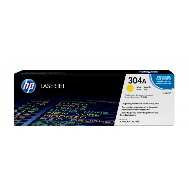 HP Toner Cartridge - CC532A - No.304A - yellow - 2.800pages HP Toner Cartridge - CC532A - No.304A - yellow - 2.800pages