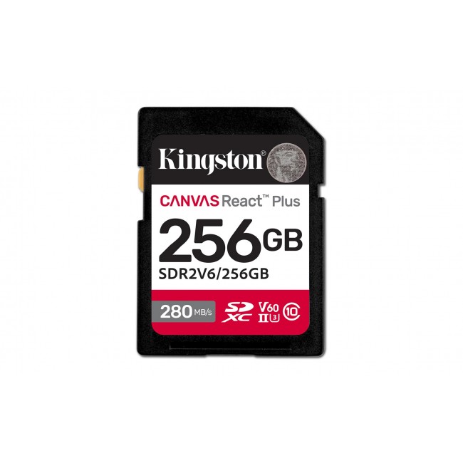 Kingston Canvas React Plus | 256 GB | SD | Flash memory class 10 Kingston Canvas React Plus | 256 GB | SD | Flash memory class 10