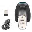 Manhattan Wireless 2D Handheld Barcode Scanner, 250mm Scan Depth, up to 80m effective range (line of sight), Max Ambient Light 100,000 lux (sunlight), Black, Charging cable (USB-A to USB-C into device) 1m included, Three Year Warranty