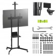 Maclean TV stand / cart, camera shelf, on wheels, 37-70
