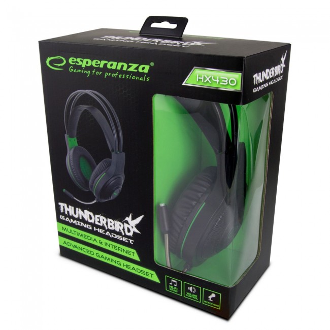Esperanza EGH430 Headphones with microphone Headband Black, Green