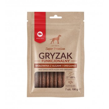 MACED Beef snack with algea and oregano - dog chew - 100g