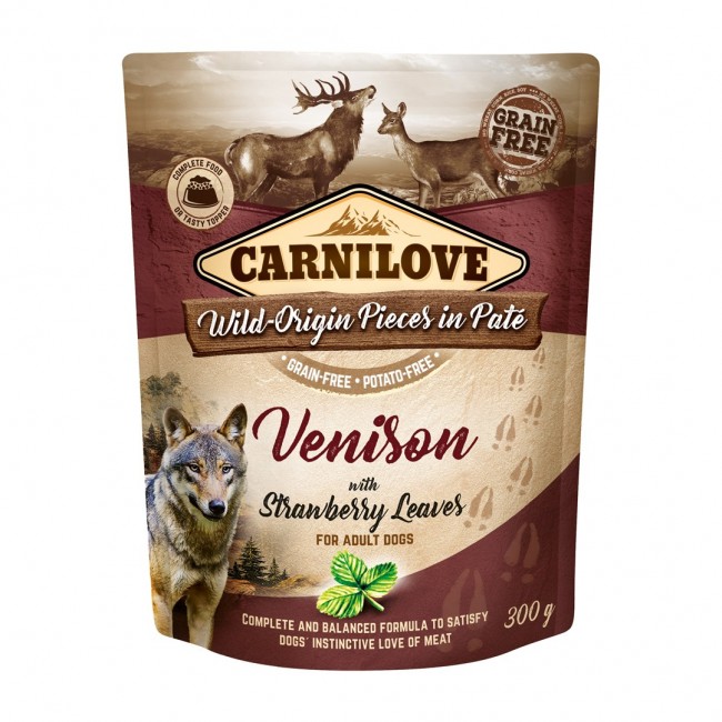 CARNILOVE Dog Pouch Venison & strawberry - wet dog food - 300g CARNILOVE Dog Pouch Venison & strawberry - wet dog food - 300g